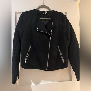 H&M faux suede moto jacket